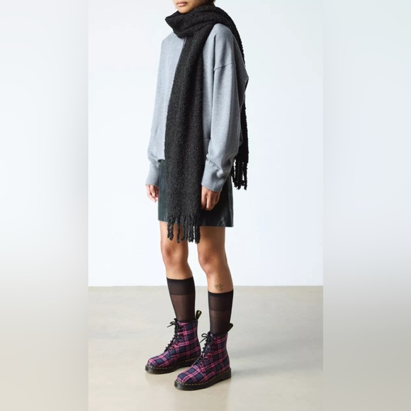 Dr. Martens Pink and Purple Plaid Lace-Up Combat Boots - Picture 3 of 15